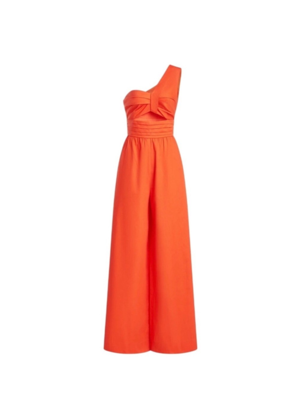 Women's AMUR One-Shoulder Cutout Jumpsuit Size 4 Orange - Picture 2 of 8
